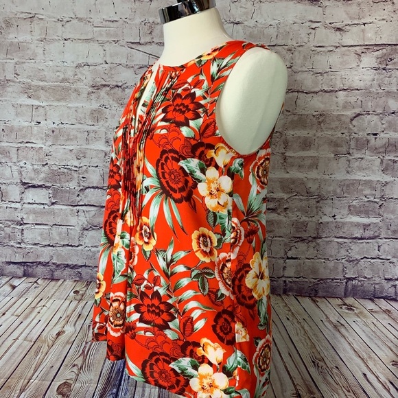 Sanctuary Orange Floral Print Sleeveless Blouse - Picture 4 of 12
